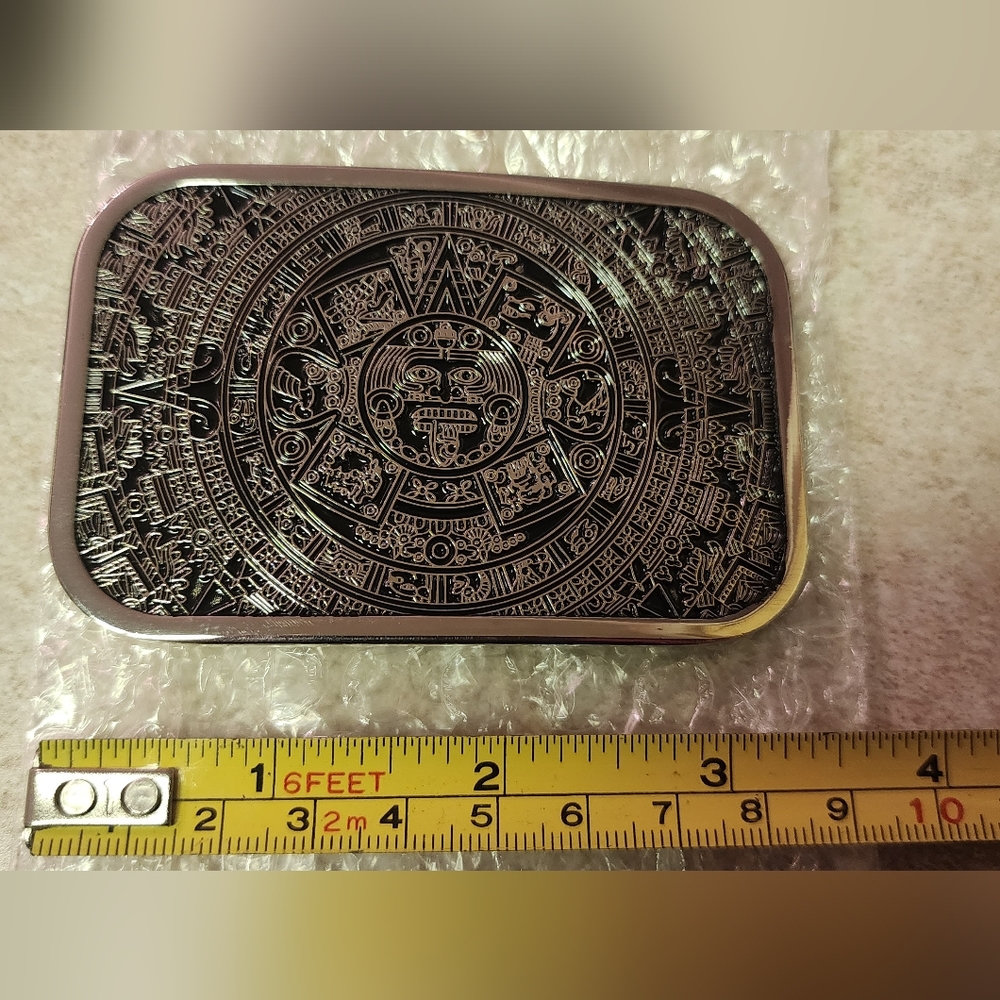 New Aztec calendar belt buckle